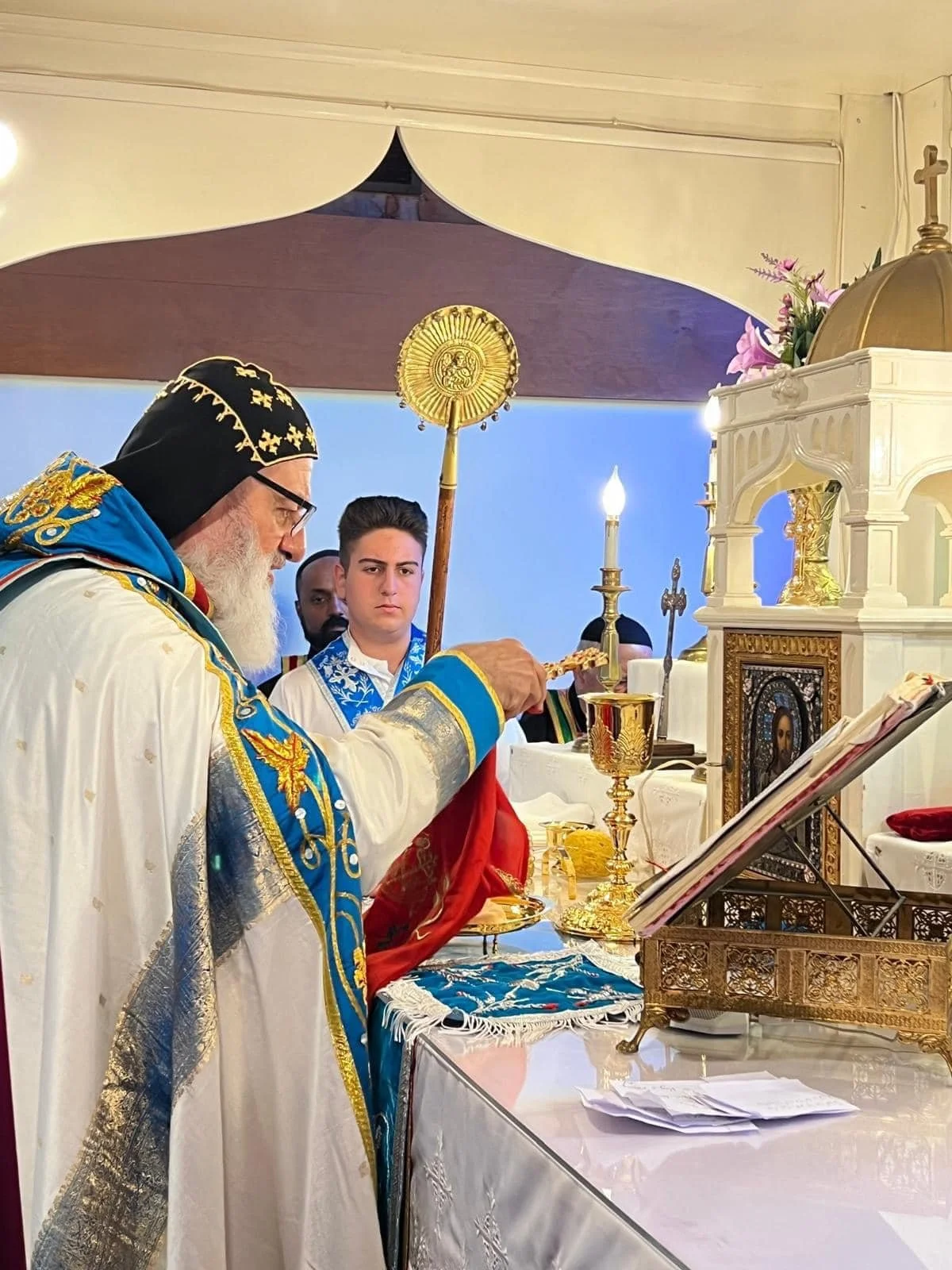 His Holiness Patriarch Mor Ignatius Aphrem II Celebrates the Holy Qurobo on the Occasion of the Feast of the Assumption of the Virgin Mary