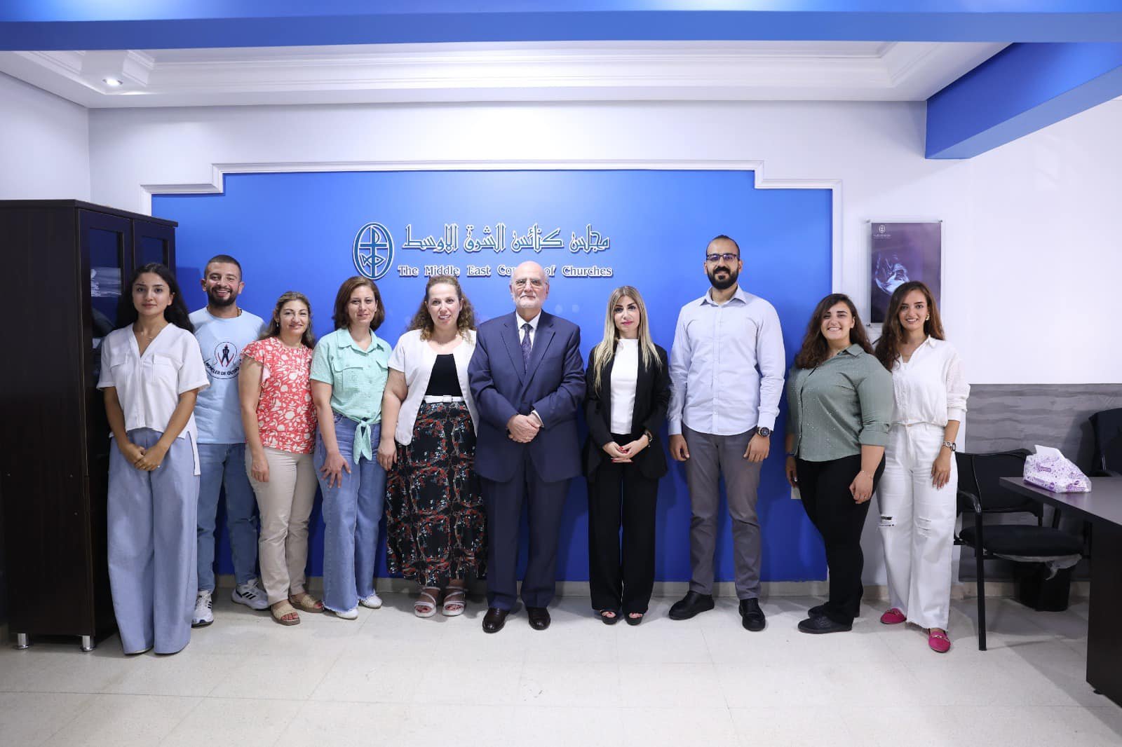 الأمين العام لمجلس كنائس الشرق الأوسط الدكتور ميشال عبس يزور مكتب المجلس في حلب ويثني على ادائه