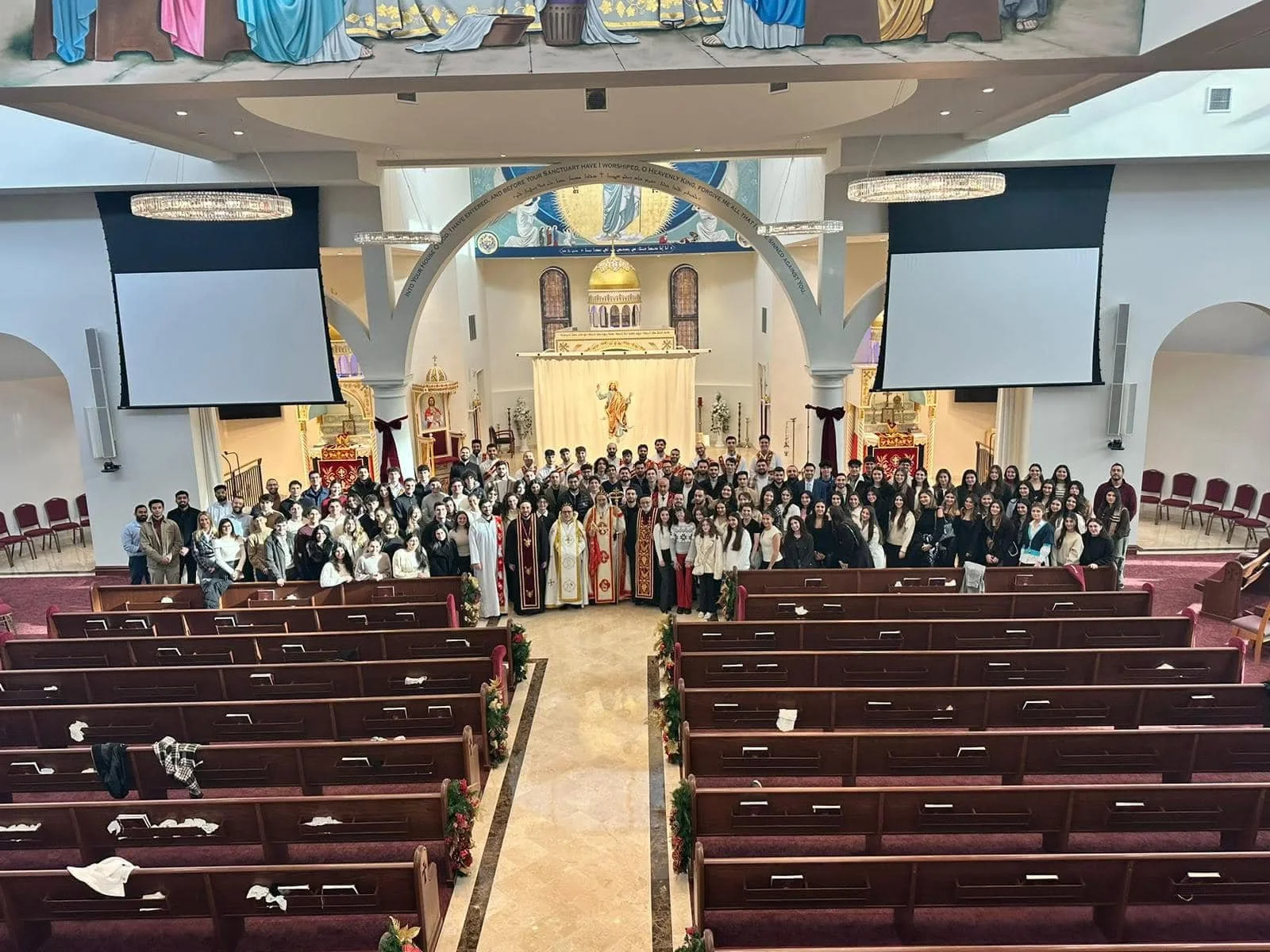 His Holiness Patriarch Mor Ignatius Aphrem II celebrated the Holy Qurobo, for the Archdiocesan Youth Qurobo