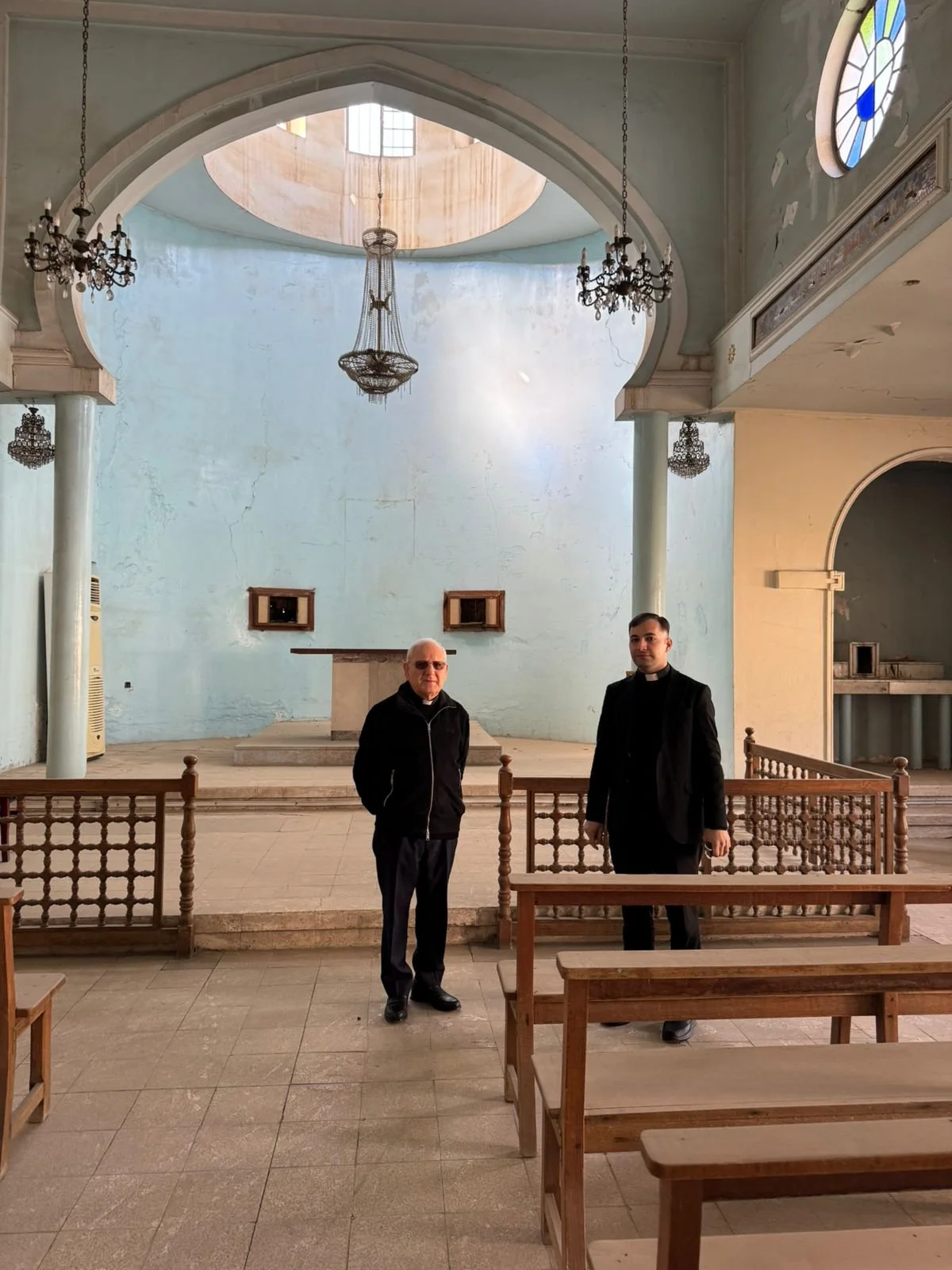 غبطة البطريرك الكاردينال لويس روفائيل ساكو يتفقد كنيسة نفق الشرطة/بغداد