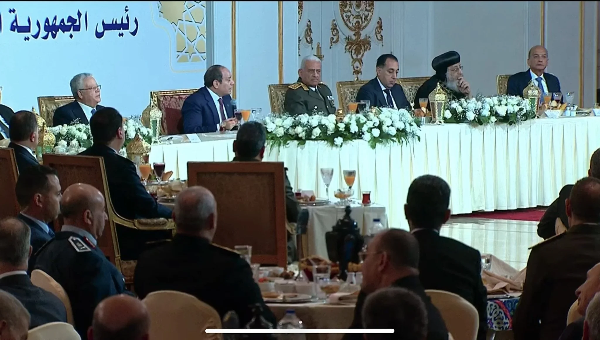 H.H. Pope Tawadros II Participates in the Armed Forces' Iftar Banquet in the Presence of President Abdel Fattah El-Sisi