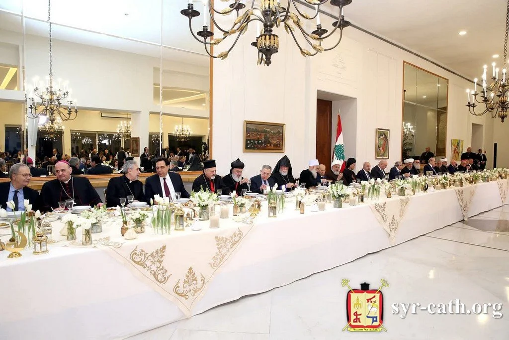 غبطة البطريرك مار اغناطيوس يوسف الثالث يونان يحضر حفل الإفطار الرسمي تلبيةً لدعوة فخامة رئيس الجمهورية اللبنانية العماد جوزاف عون، القصر الجمهوري، بعبدا – لبنان