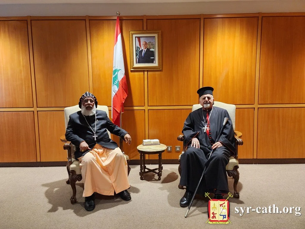 غبطة أبينا البطريرك يستقبل غبطة أخيه الكردينال مار باسيليوس اقليميس كاثوليكوس الكنيسة السريانية الكاثوليكية الملنكارية في الهند