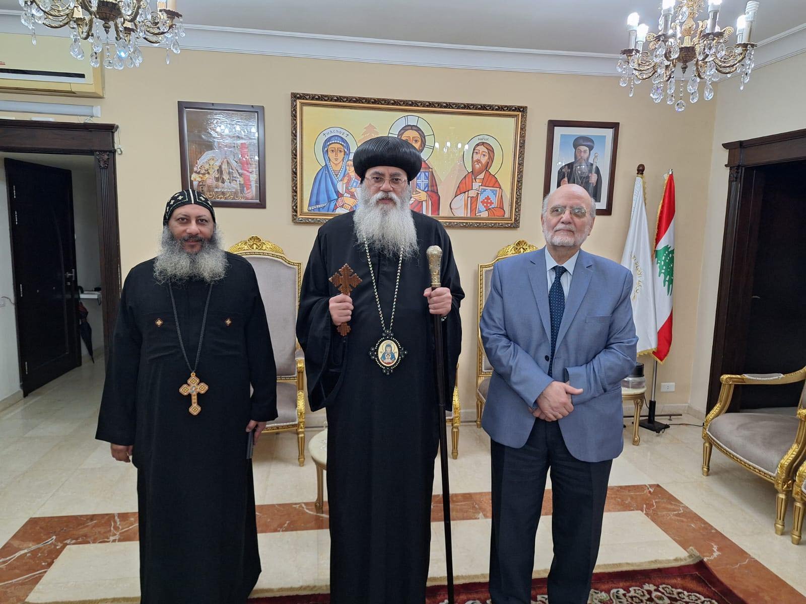 الأمين العام لمجلس كنائس الشرق الأوسط البروفسور ميشال عبس يلتقي رئيس المجلس الأنبا أنطونيوس في بيروت