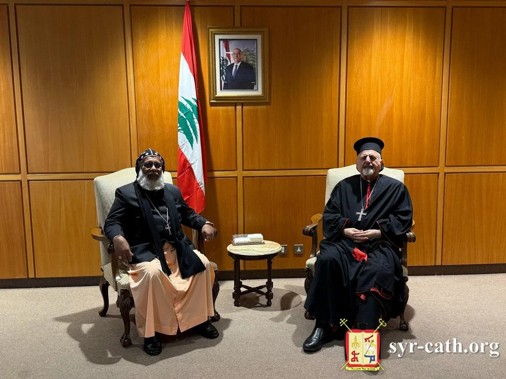 غبطة البطريرك مار إغناطيوس يوسف الثالث يونان يودِّع غبطة أخيه الكردينال مار باسيليوس اقليميس كاثوليكوس الكنيسة السريانية الكاثوليكية الملنكارية في الهند والذي يعود إلى مقرّه في كيرالا