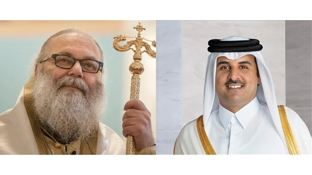 أمير دولة قطر الشيخ تميم بن حمد آل ثاني يستقبل غبطة البطريرك يوحنّا العاشر