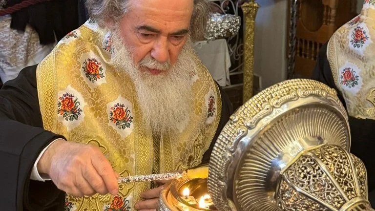 The Sacrament of Holy Unction before Easter at the monastic church of Saints Constantine and Helen