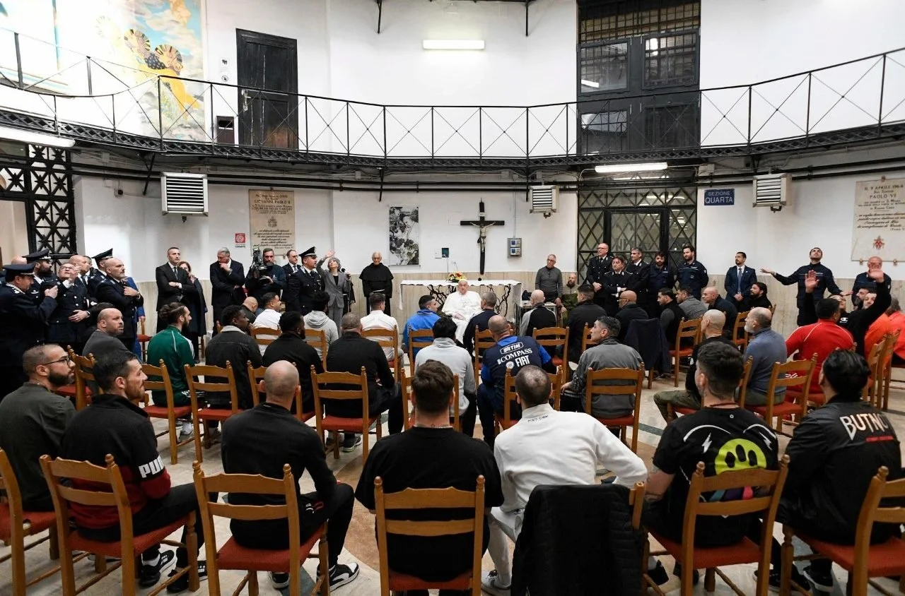 His Holiness Pope Francis visits prison inmates on Holy Thursday