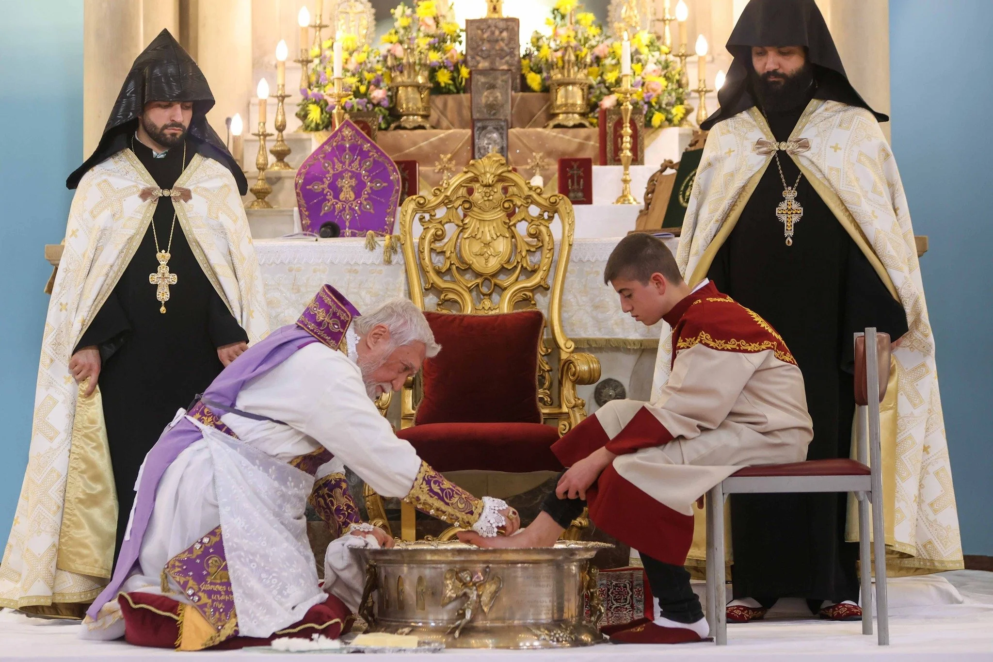 The Washing of Feet Ceremony on Maundy Thursday at the Catholicosate of Cilicia in Antelias