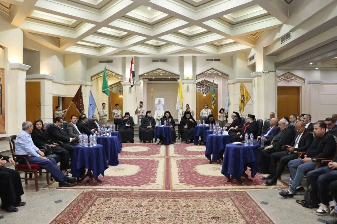 غبطة البطريرك الأنبا إبراهيم إسحق، وآباء مجلس البطاركة والأساقفة الكاثوليك بمصر، يستقبلون واجب العزاء في انتقال قداسة البابا فرنسيس