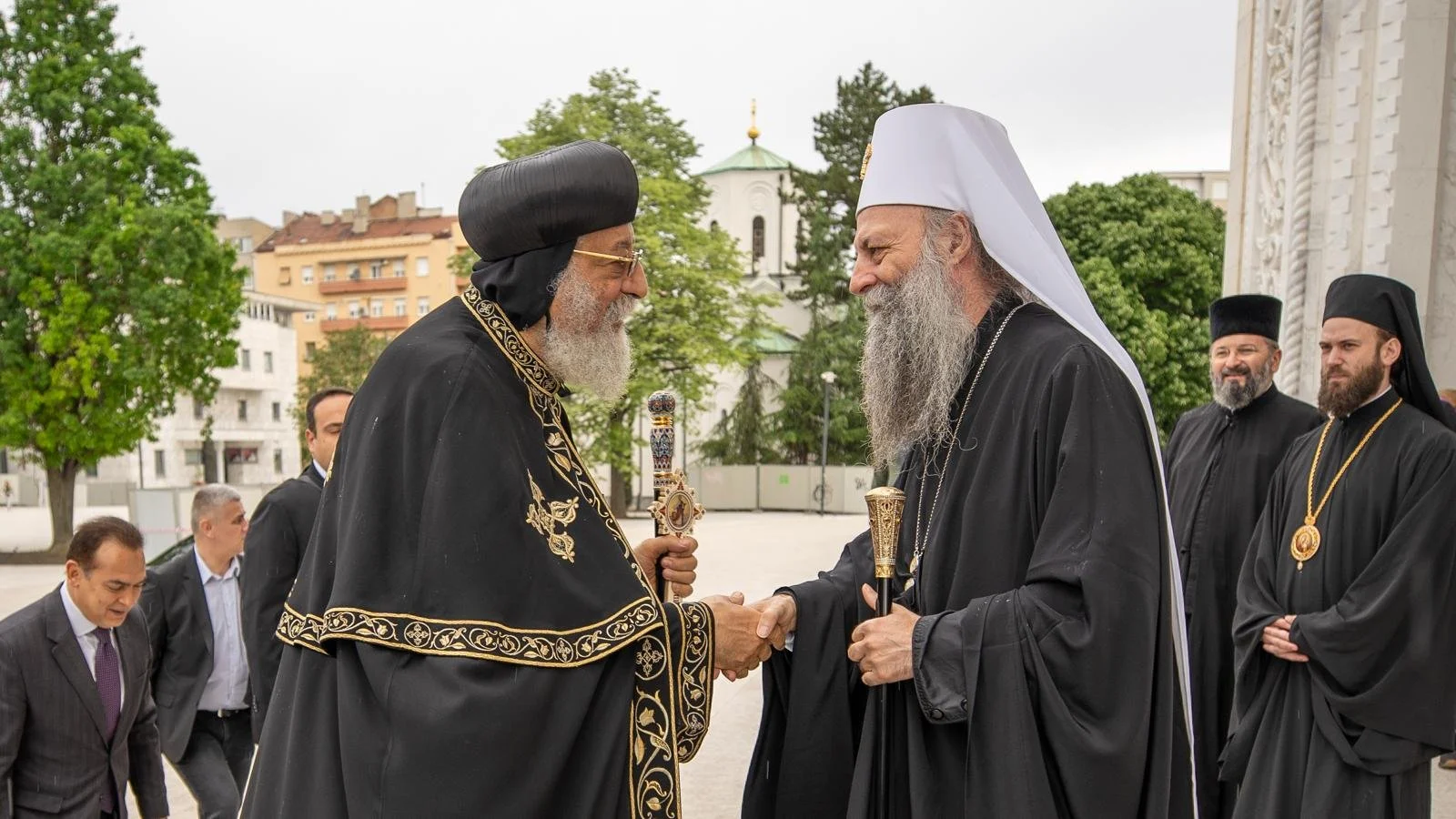 His Holiness Pope Tawadros II Meets His Beatitude Patriarch Porfirije, Patriarch of the Serbian Orthodox Church