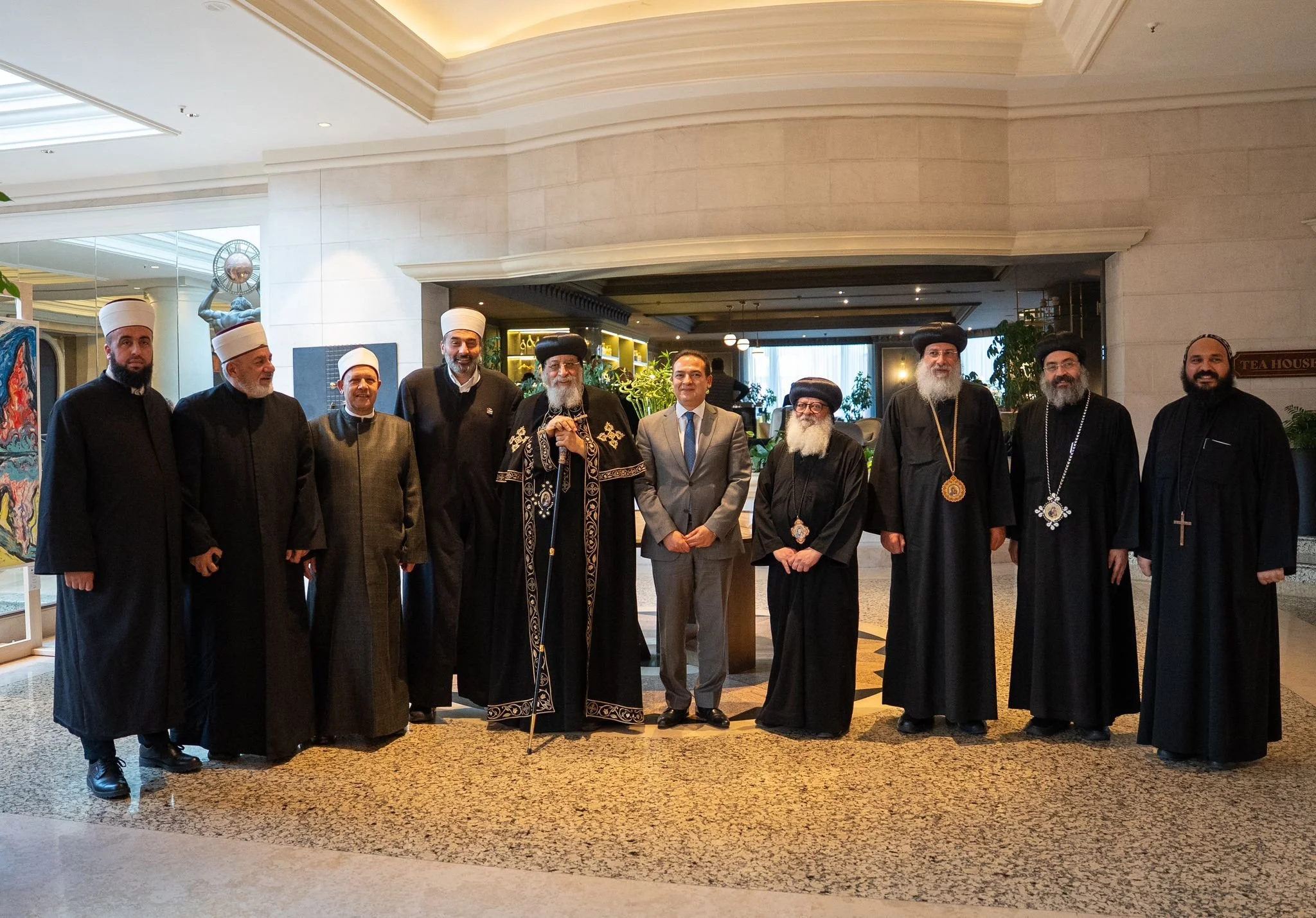 His Holiness Pope Tawadros II Meets with His Eminence Sheikh Mustafa Yusuf Spahić, Grand Mufti of Serbia