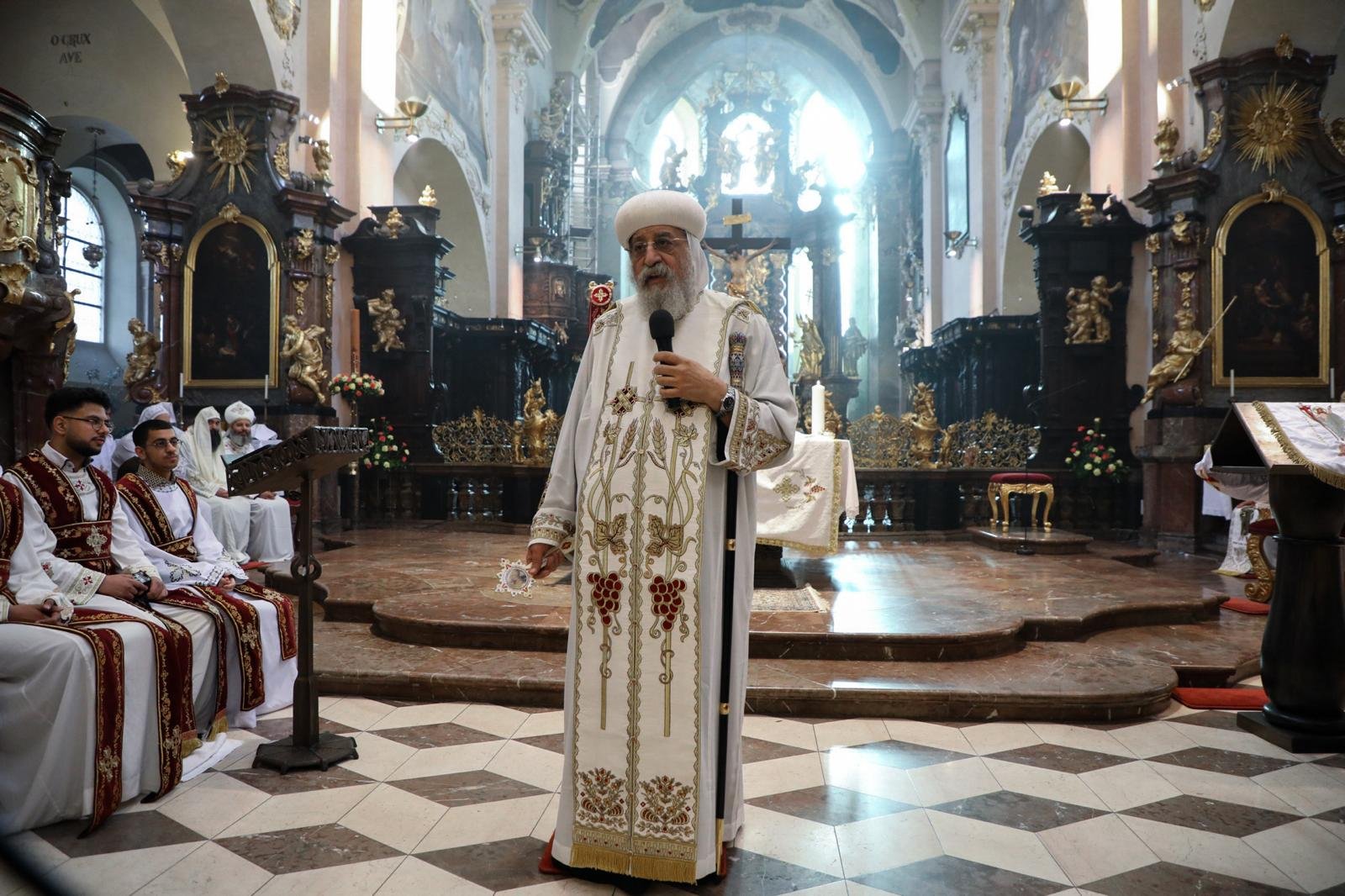 His Holiness Pope Tawadros II Prays the Liturgy Feast of St. Mark in Czechia and Affirms: 