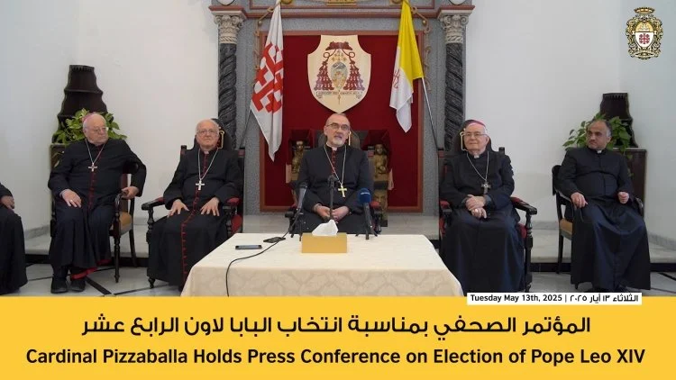 Press Conference with His beatitude Patriarch Cardinal Pizzaballa on the Election of Pope Leo XIV