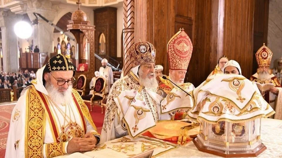 ‎أصحاب القداسة رؤساء الكنائس الأرثوذكسية الشرقية في الشرق الأوسط يحتفلون بالقداس الإلهي المشترك في الكاتدرائية المرقسية في القاهرة