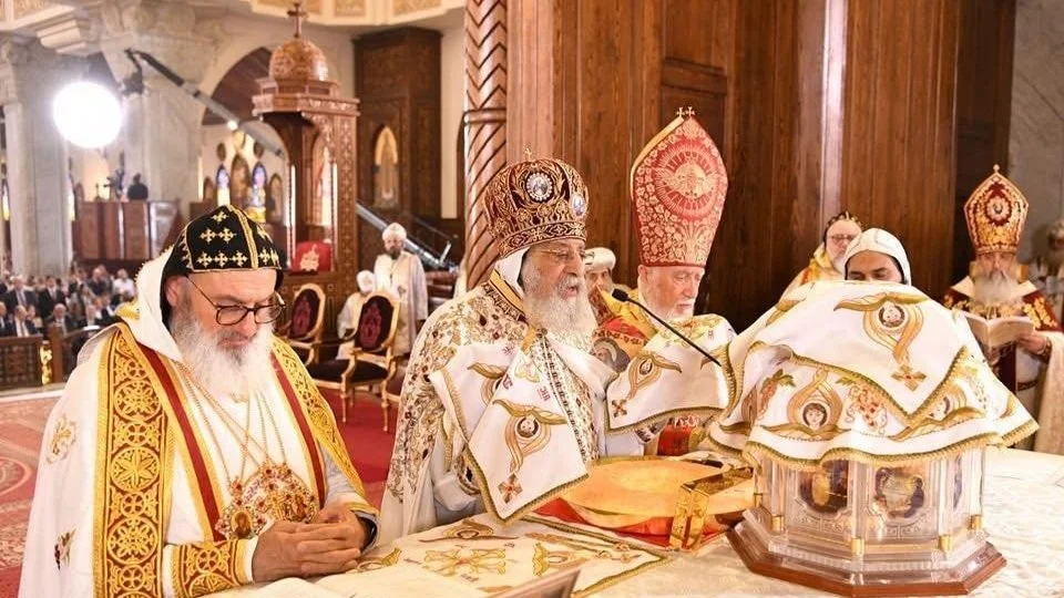 Their Holinesses Patriarch Mor Ignatius Aphrem II, Pope Tawadros II, and Catholicos Aram I, 