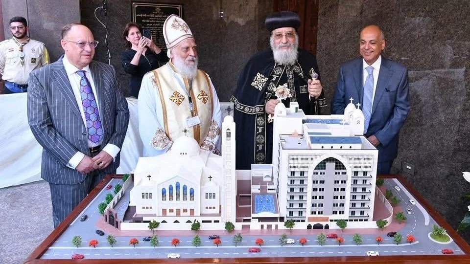 قداسة البابا تواضروس الثاني يصلي قداس اليوبيل الذهبي لوضع حجر أساس كنيسة السيدة العذراء مريم أرض الجولف