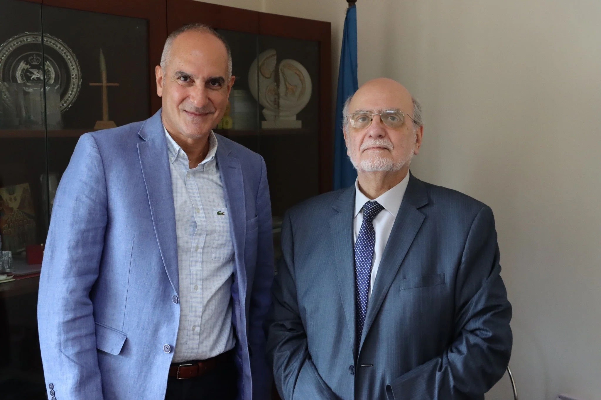The MECC Secretary General Professor Michel Abs Receives the Secretary General and Executive Director of the Bible Society Dr. Mike Bassous