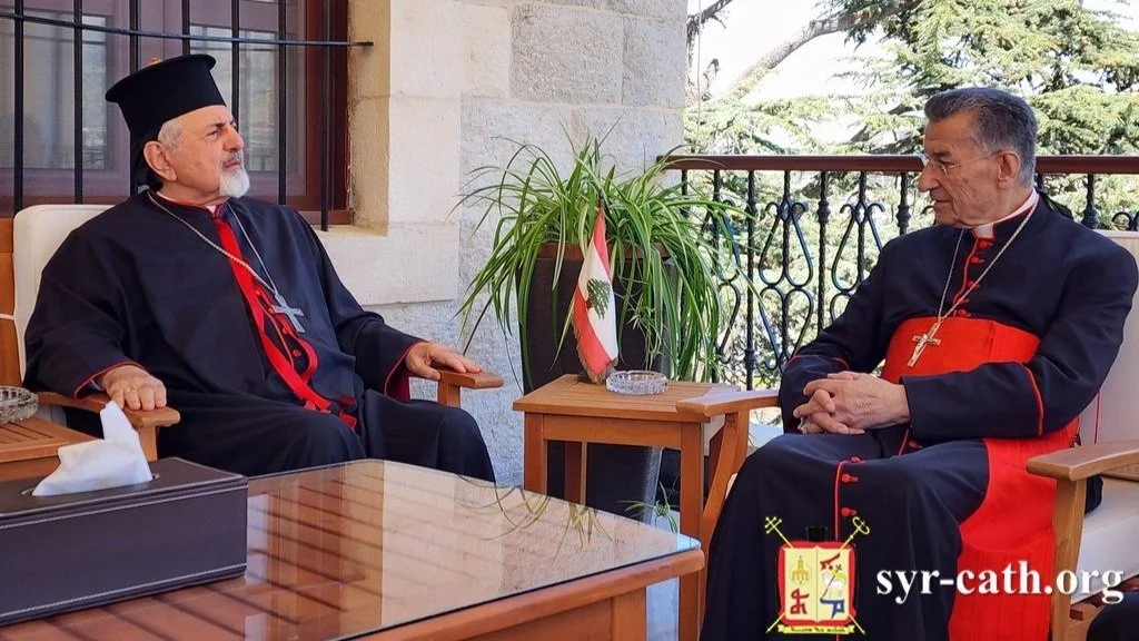 غبطة البطريرك مار اغناطيوس يوسف الثالث يونان يزور غبطة أخيه البطريرك مار بشارة بطرس الراعي للإطمئنان إلى صحّته