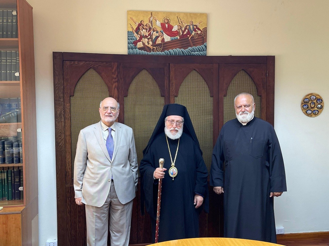 His Eminence Metropolitan Elias Kfoury and Father Joseph El Khoury at the MECC Headquarters in Beirut