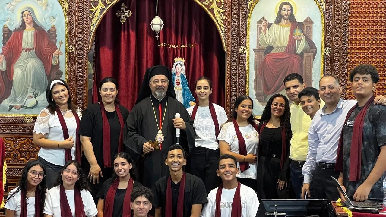 غبطة البطريرك الأنبا إبراهيم إسحق يتفقد الأحوال الرعوية لكاتدرائية السيدة العذراء بقويسنا