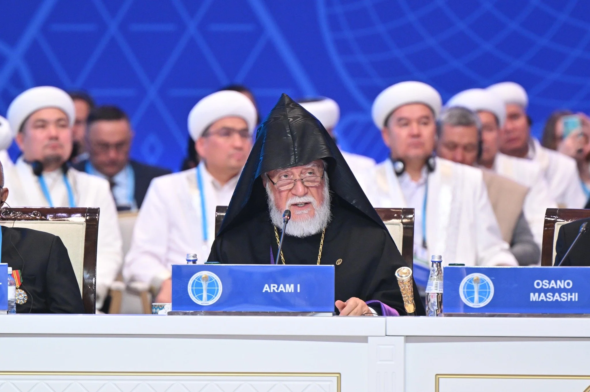 His Holiness Catholicos Aram I Calls for Larger Interfaith Cooperation at the 8th Congress of Leaders of World and Traditional Religions in Astana