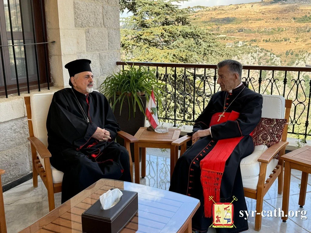 غبطة البطريرك مار اغناطيوس يوسف الثالث يونان يزور غبطة أخيه البطريرك الماروني الكاردينال مار بشارة بطرس الراعي