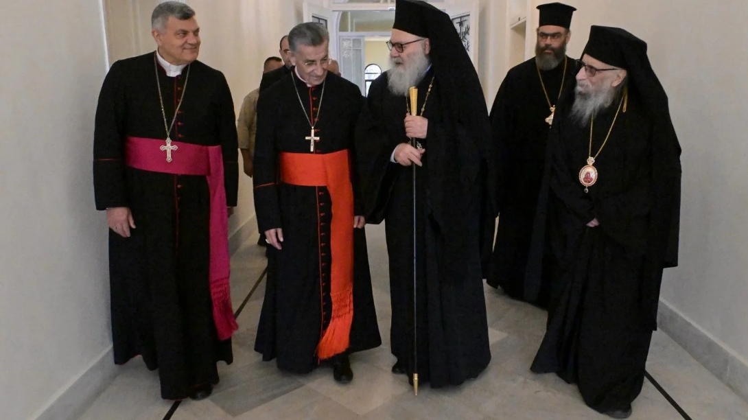His Beatitude Patriarch John X Meets His Beatitude Patriarch Cardinal Mar Bechara Boutros Al-Rai