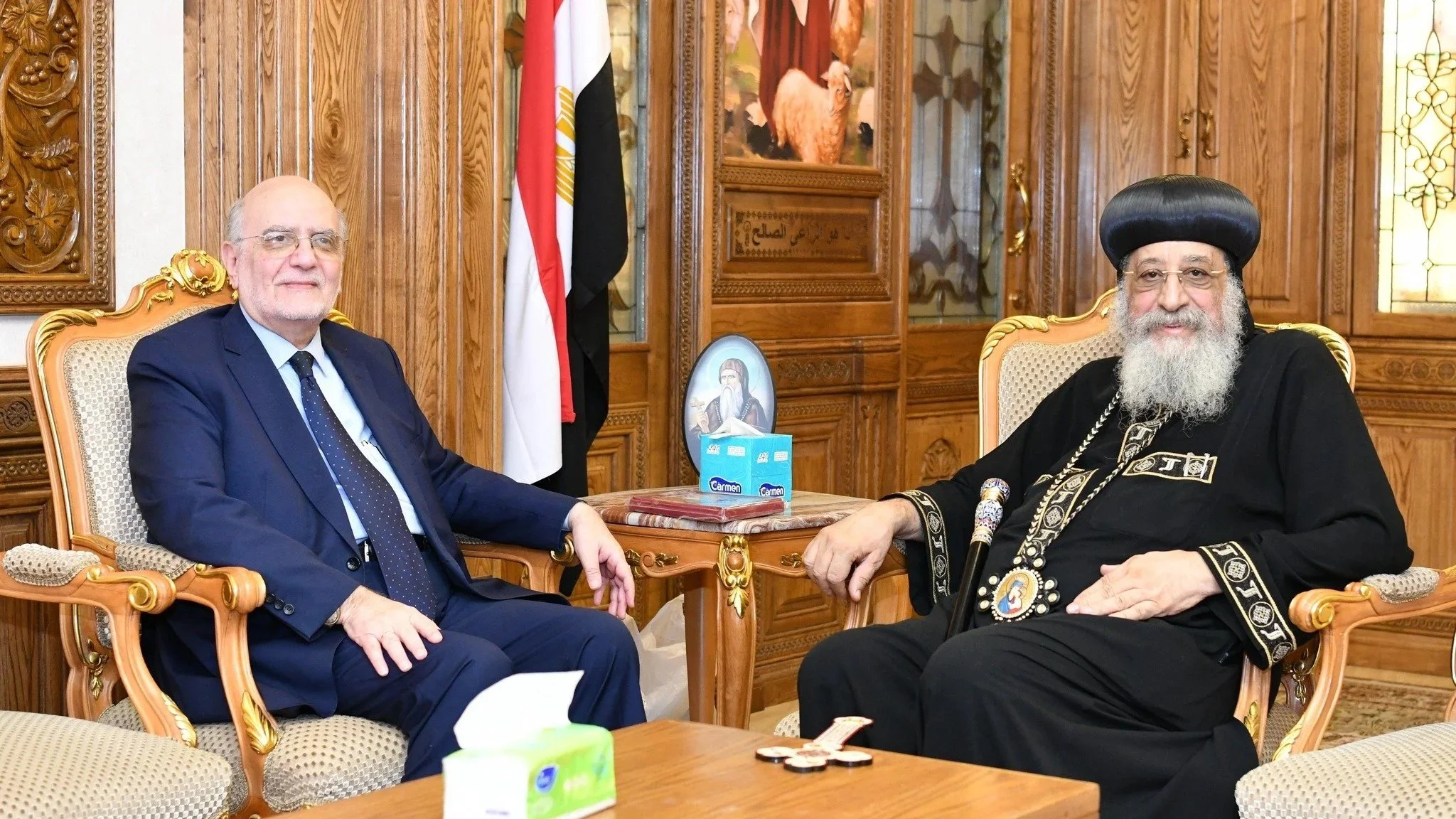 قداسة البابا تواضروس الثاني يستقبل الدكتور ميشال عبس الأمين العام لمجلس كنائس الشرق الأوسط