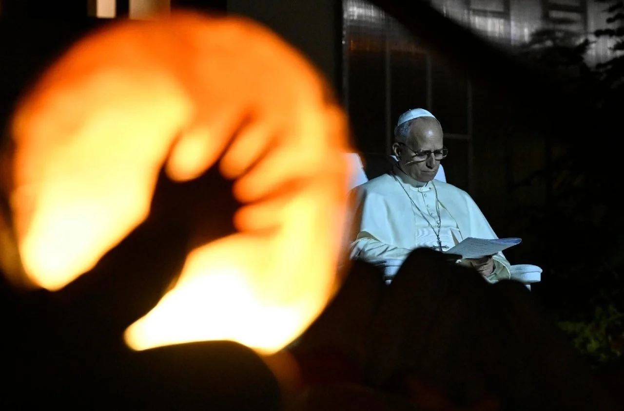 قداسة البابا لاون الرابع عشر خلال اللّقاء مع الشباب في الصرح البطريركي الماروني في بكركي، لبنان: الربّ سيكون معكم دائمًا