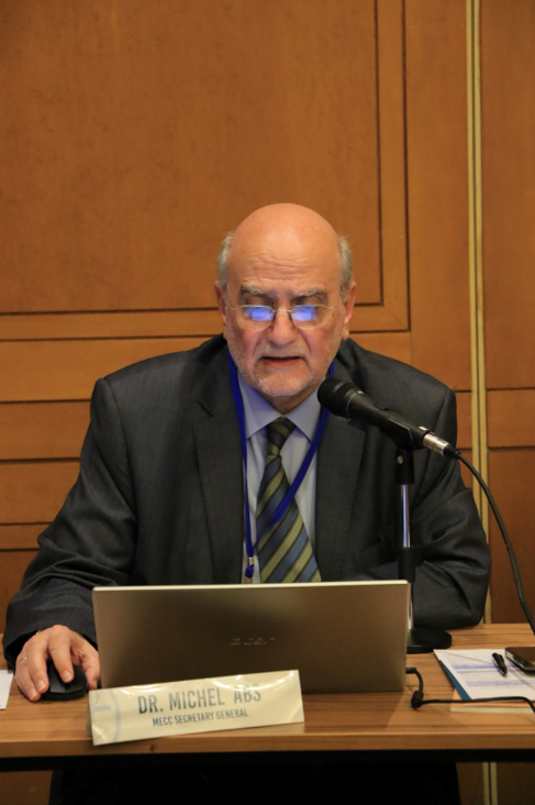 The MECC Secretary General Professor Michel Abs Deliveres a Word at the Opening of the MECC Executive Committee Meeting in Beirut
