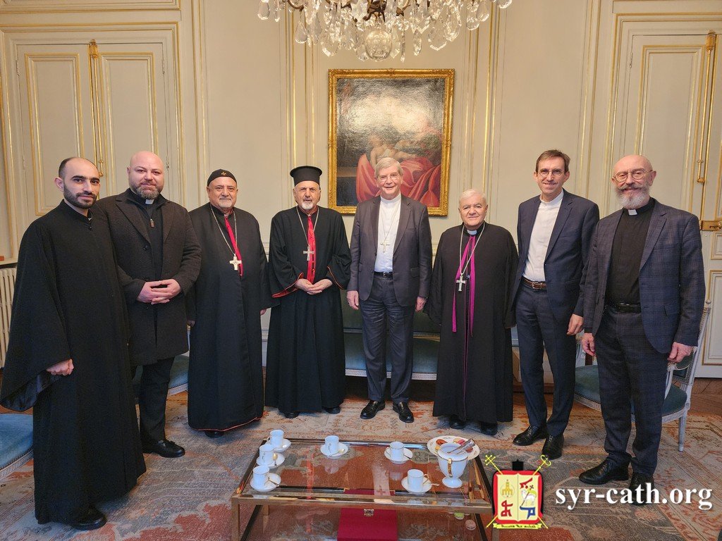 غبطة البطريرك مار اغناطيوس يوسف الثالث يونان يزور سيادة رئيس أساقفة أبرشية باريس اللّاتينيّة لوران أولريك، باريس - فرنسا