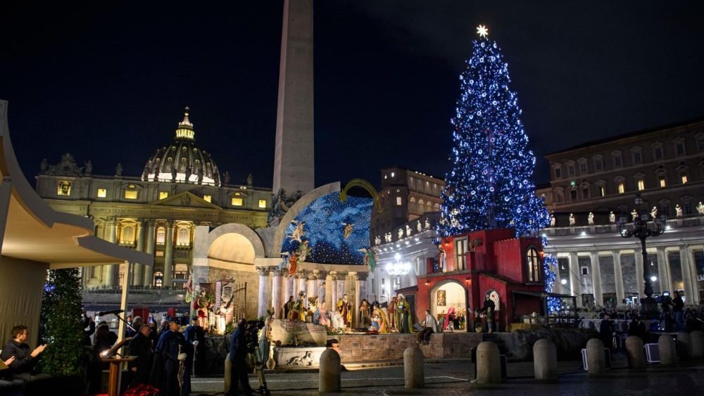Vatican Christmas Tree and Nativity Scene Inaugurated in St. Peter’s Square
