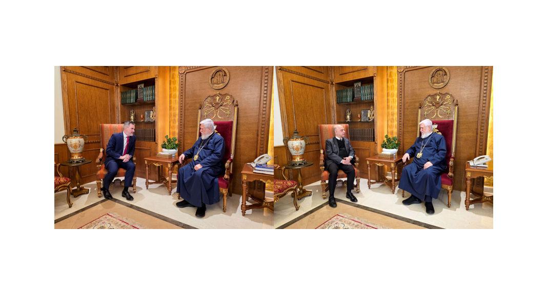 His Holiness Catholicos Aram I Receives the Canadian Ambassador Mr. Gregory Galligan and Reverend Dr. Paul Haidostian