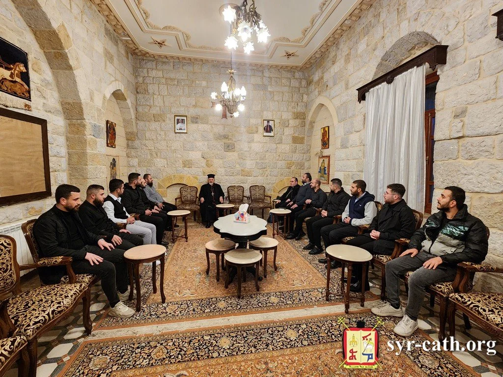 غبطة البطريرك مار اغناطيوس يوسف الثالث يونان يلتقي الشمامسة طلاب إكليريكية سيّدة النجاة البطريركية ويهنّئهم بعيد الشمامسة، دير الشرفة