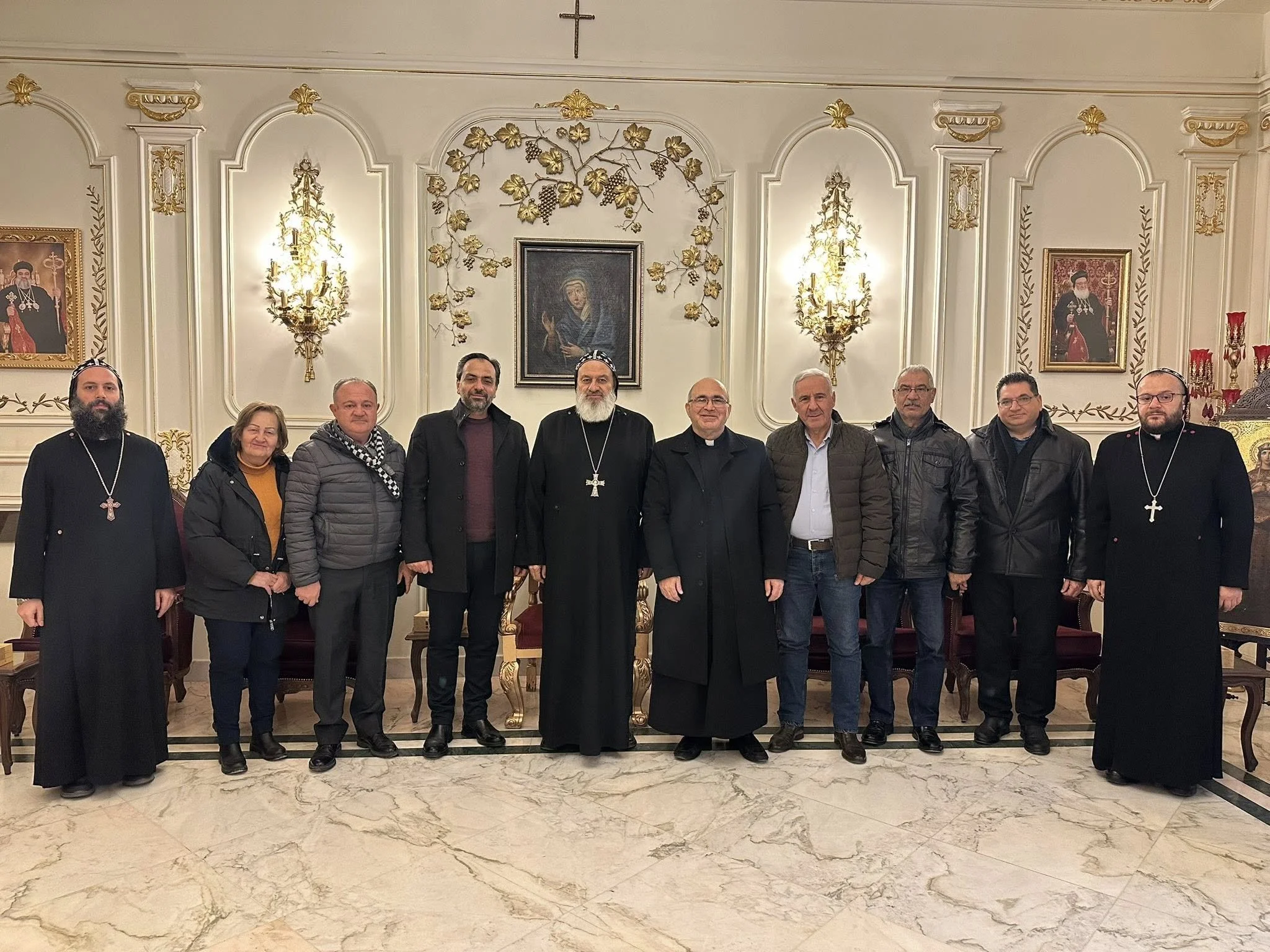 His Holiness Patriarch Mor Ignatius Aphrem II Receives a Delegation from the Chaldean Parish in Damascus to Offer Greetings for Christmas and New Year