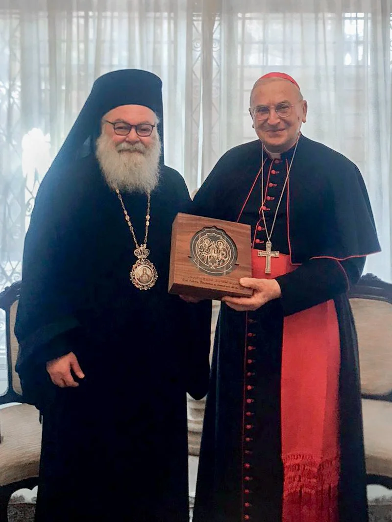 غبطة البطريرك يوحنّا العاشر في زيارة وداعية للقاصد الرسولي في سوريا الكاردينال ماريو زناري