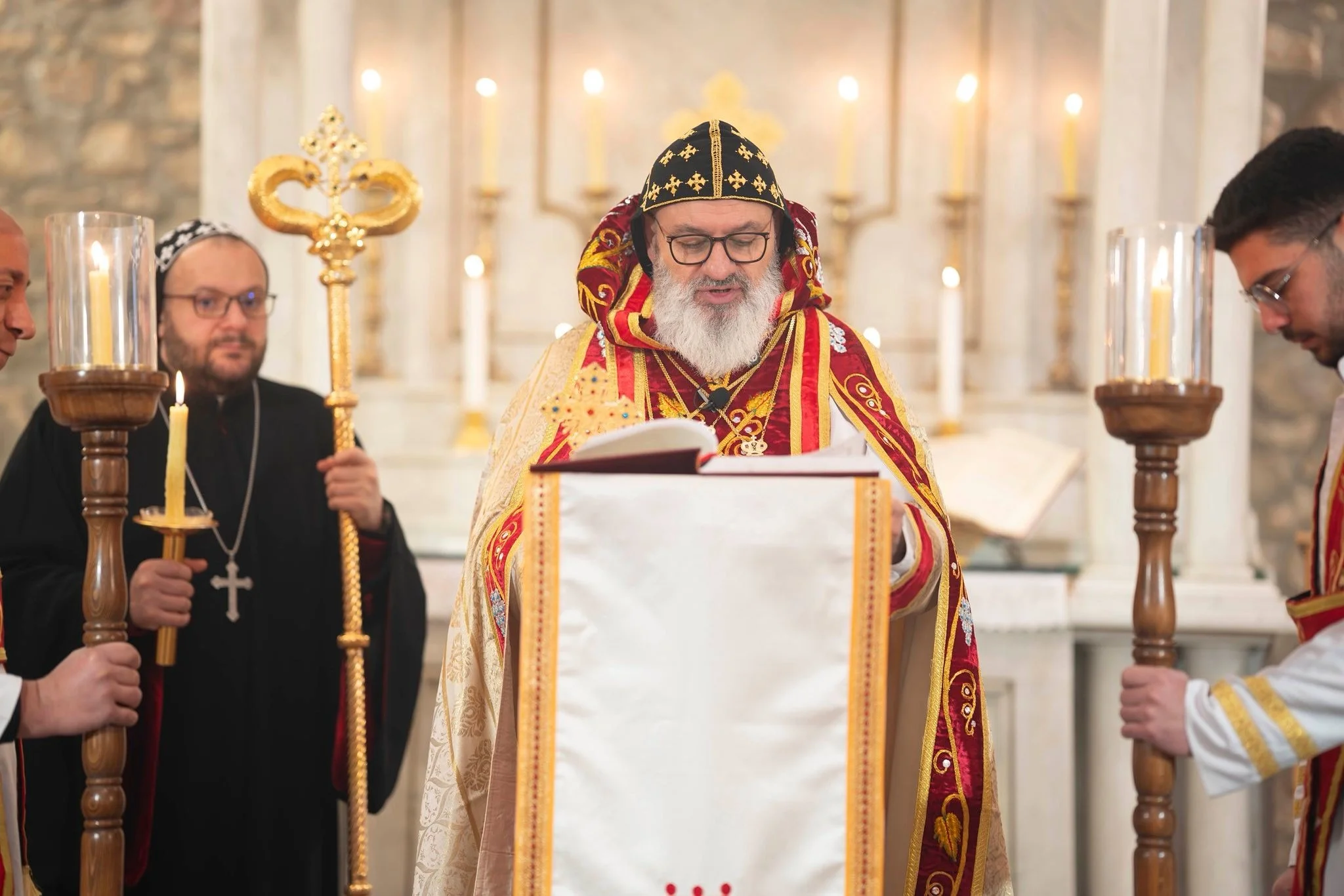 قداسة البطريرك مار إغناطيوس أفرام الثاني يحتفل بالقداس الإلهي لمناسبة الأحد الثالث بعد عيد الدنح في كاتدرائية مار جرجس البطريركية بدمشق