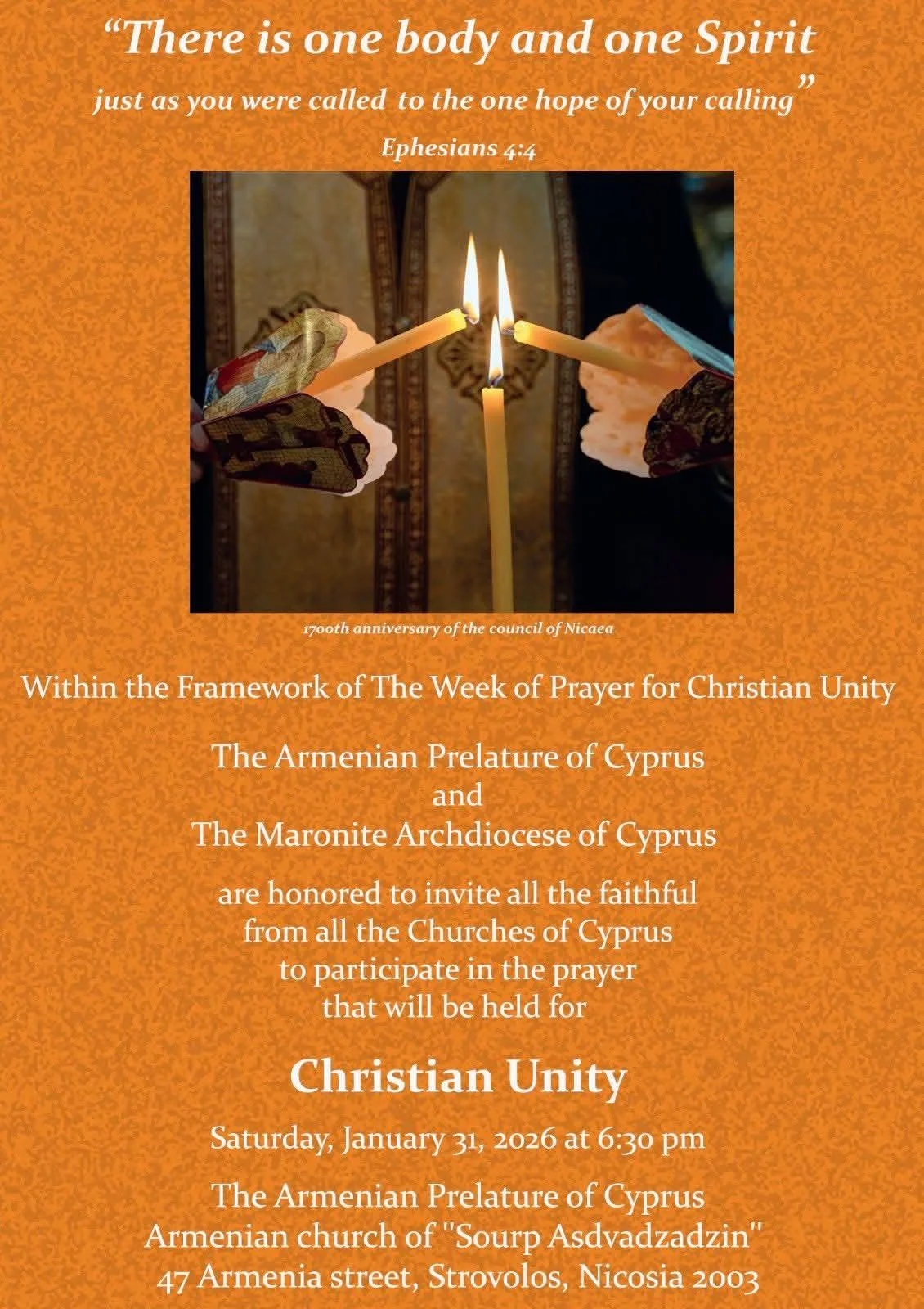 Celebration for the Week of Prayer for Christian Unity 2026 in Cyprus
