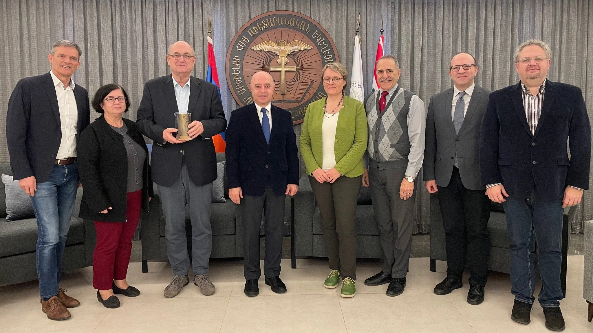 Representatives from "Gustav-Adolf-Werk" Visits Reverend Dr. Paul Haidostian at the UAECNE Headquarters in Beirut