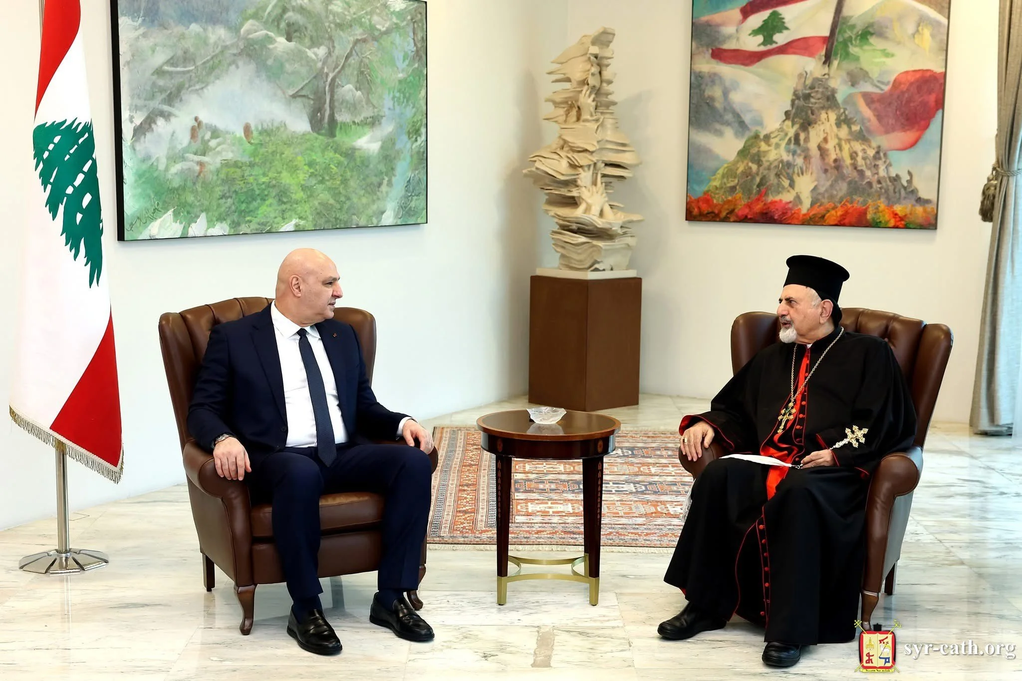 غبطة البطريرك مار اغناطيوس يوسف الثالث يونان يزور فخامة رئيس الجمهورية اللبنانية العماد جوزاف عون، القصر الجمهوري، بعبدا - لبنان