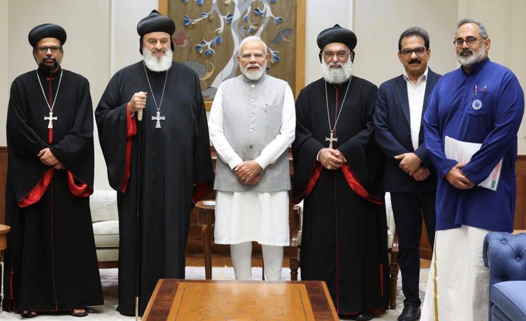 His Holiness Patriarch Mor Ignatius Aphrem II Meets with His Excellency Mr. Narendra Modi, Prime Minister of India