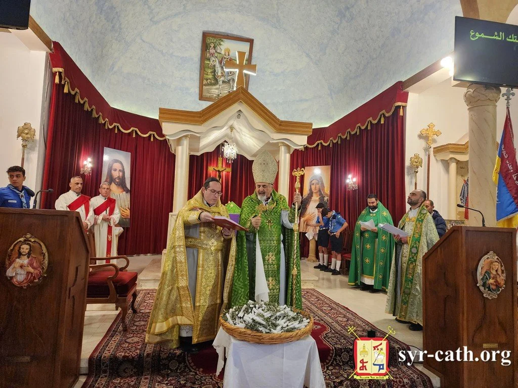 غبطة البطريرك مار اغناطيوس يوسف الثالث يونان يحتفل بقداس وتطواف عيد الشعانين في كنيسة مار بهنام وسارة، الفنار - المتن، لبنان