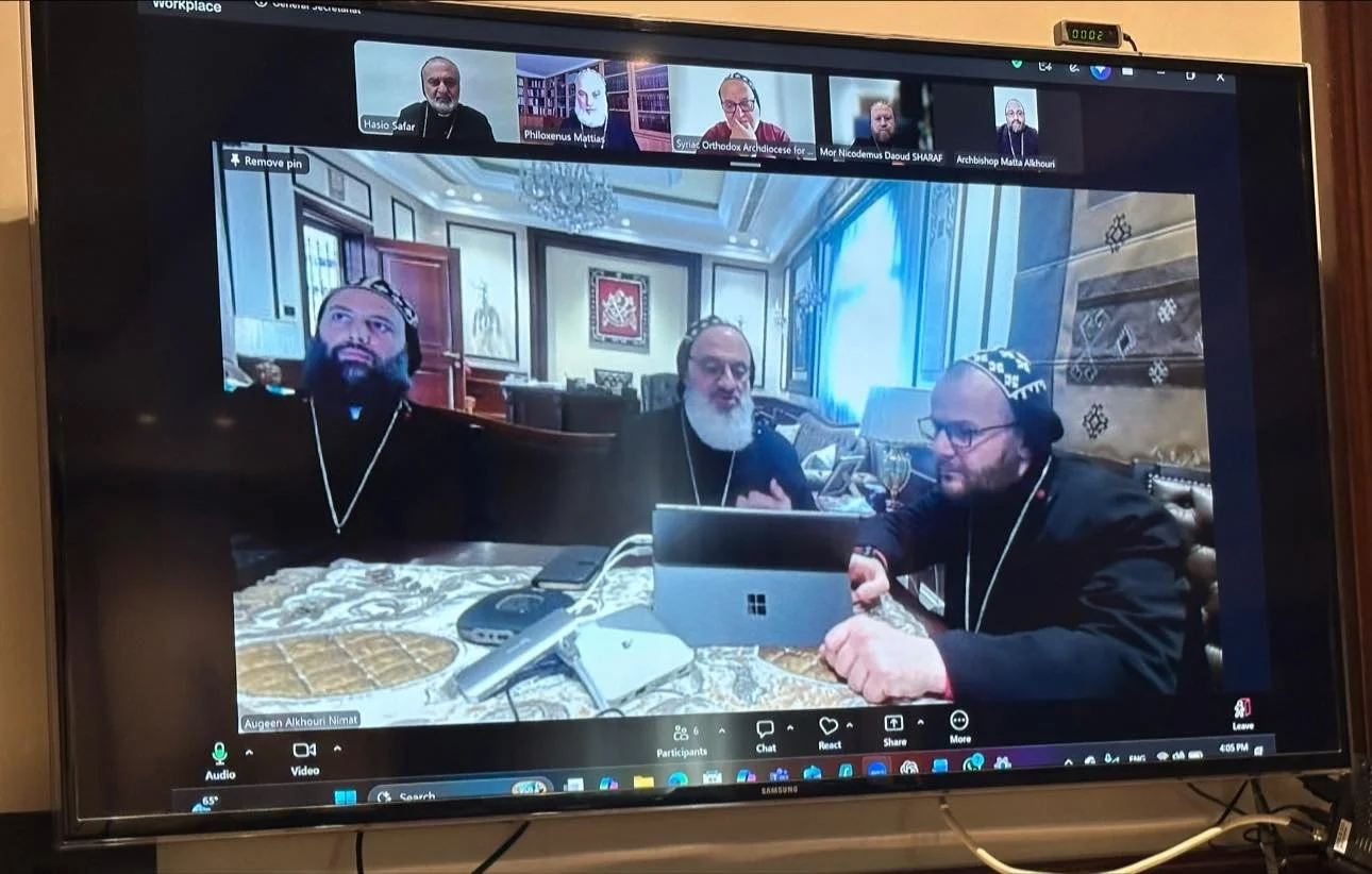 His Holiness Patriarch Mor Ignatius Aphrem II Presides Over an Online Meeting of the General Secretariat of the Holy Synod