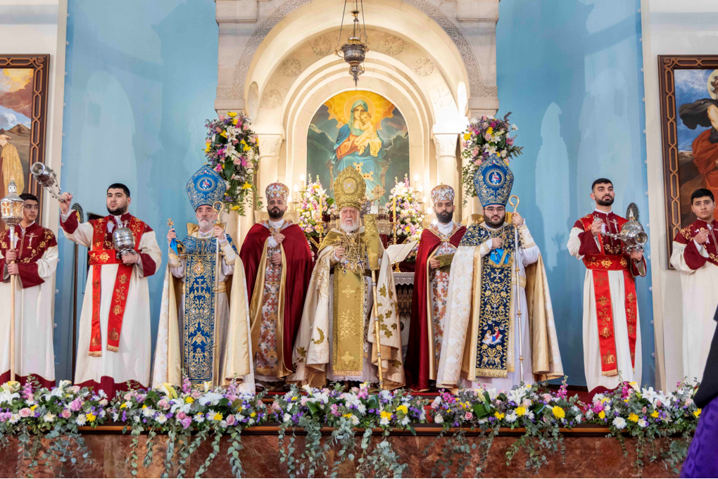 His Holiness Catholicos Aram I Presides Over the Divine Liturgy on the Occasion of the Holy Resurrection of Our Lord Jesus Christ at the Catholicosate of the Holy See of Cilicia in Antelias, Lebanon