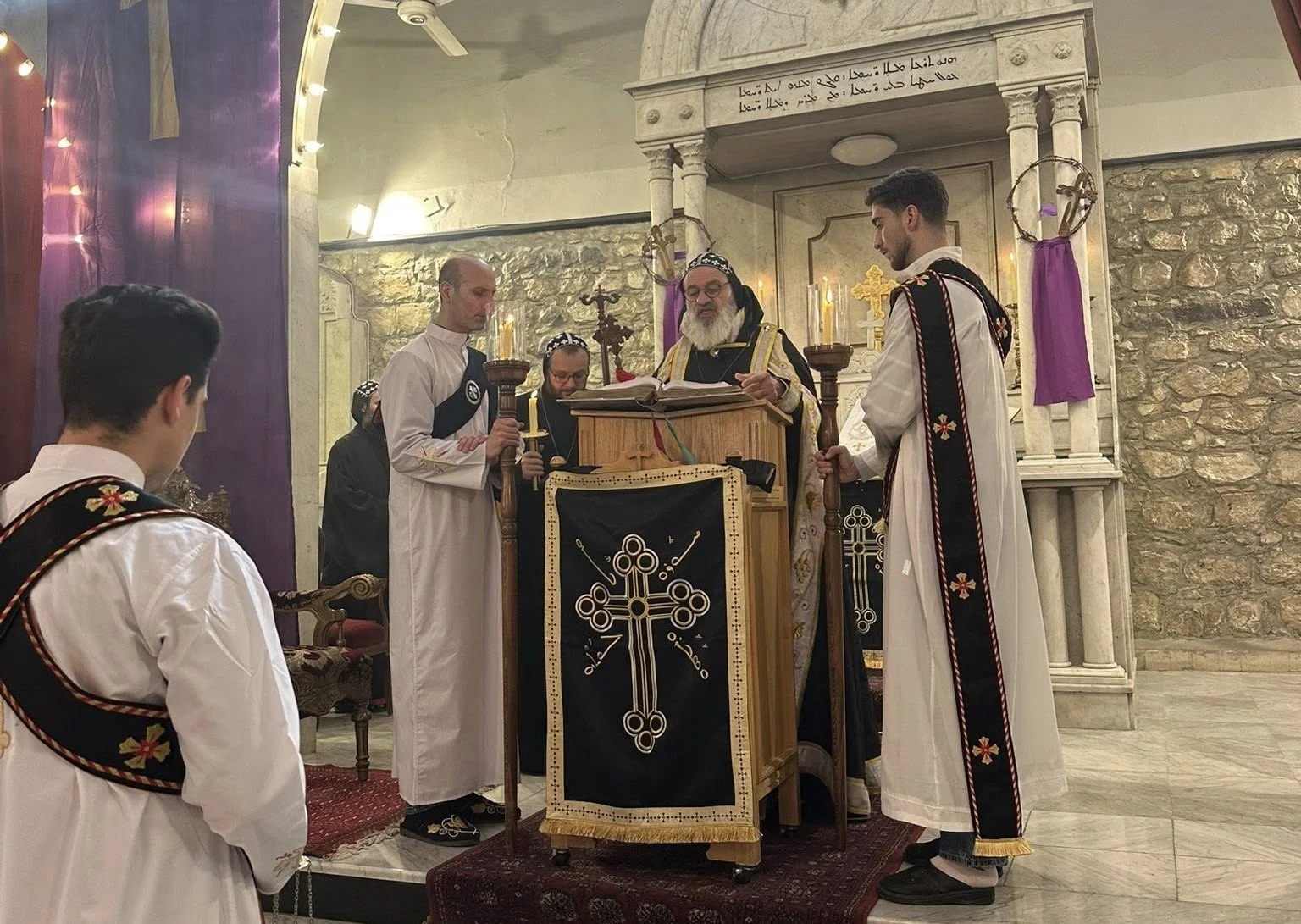 His Holiness Patriarch Mor Ignatius Aphrem Il Celebrates the Maundy Thursday at St. Georges Patriarchal Cathedral in Bab Touma - Damascus