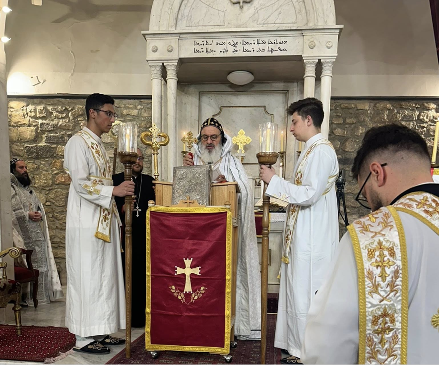 His Holiness Patriarch Mor Ignatius Aphrem II Celebrates the Holy Qurobo of the Feast of the Ascension at St. Georges Patriarchal Cathedral in Damascus