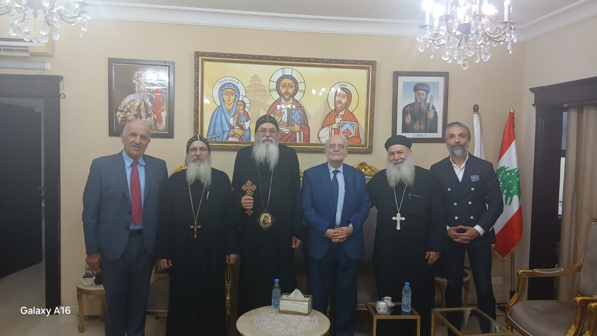 الأمين العام لمجلس كنائس الشرق الأوسط البروفسور ميشال عبس يلتقي نيافة الأنبا أنطونيوس في بيروت