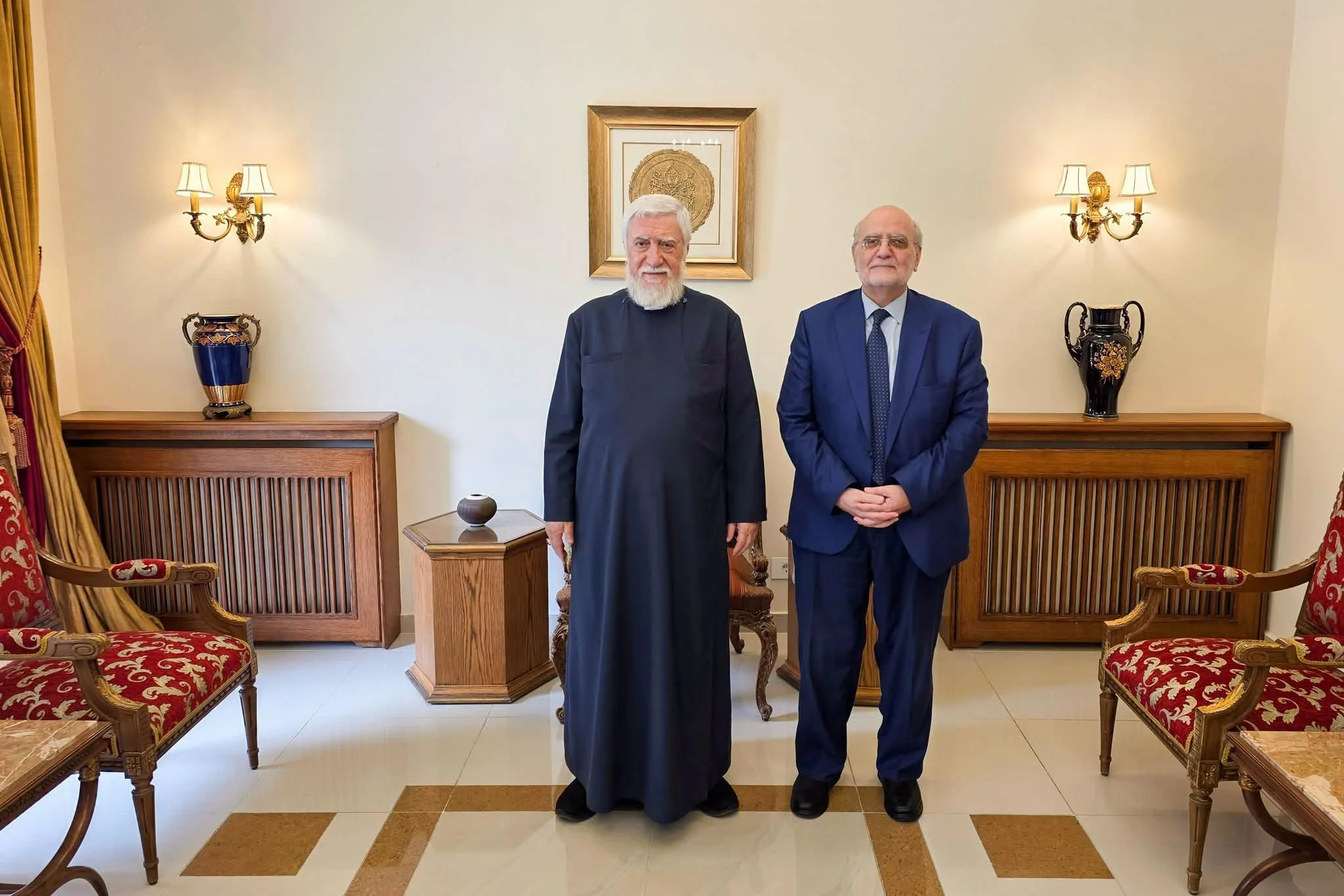 His Holiness Catholicos Aram I Receives the MECC Secretary General Professor Michel Abs