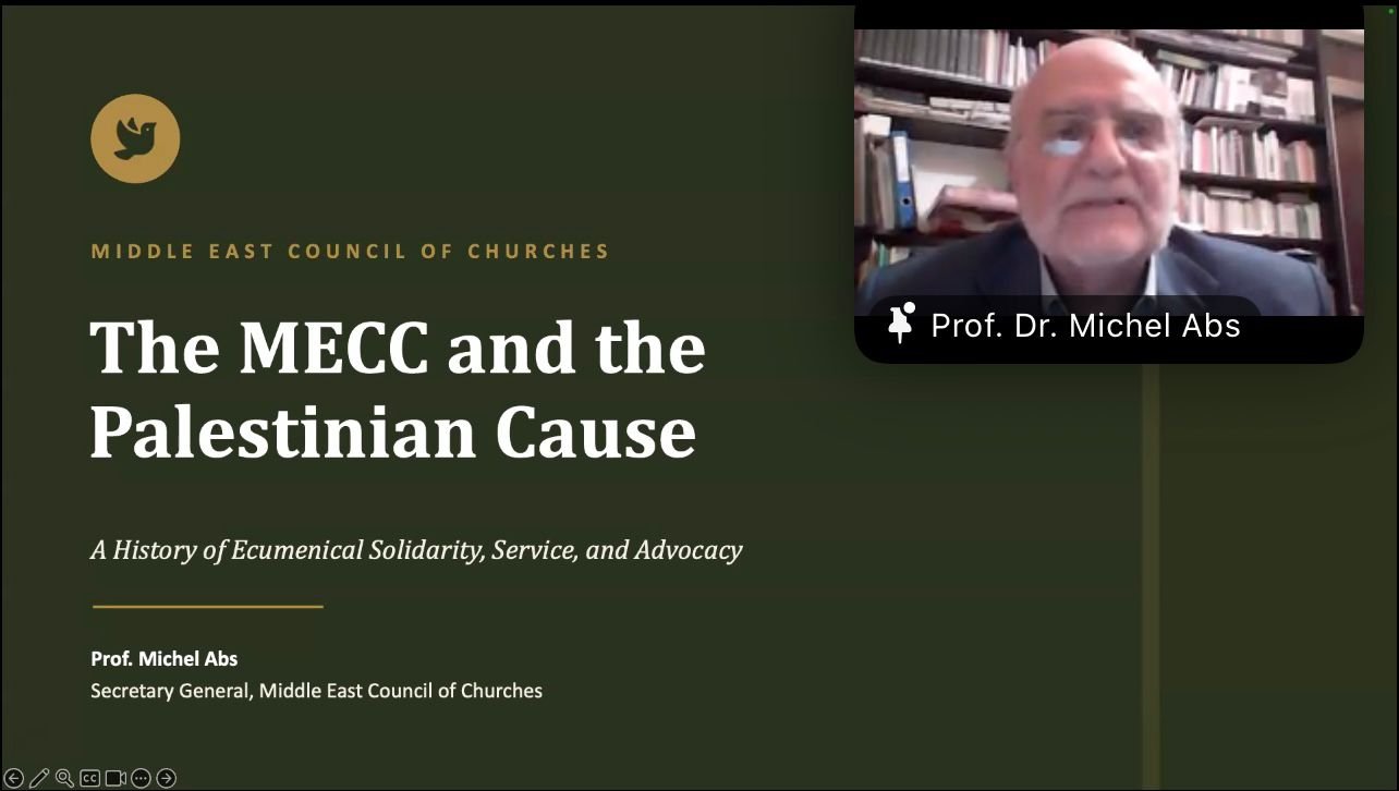 Secretary General Professor Michel Abs at Webinar Organized by Orthodox Christians for Palestine: